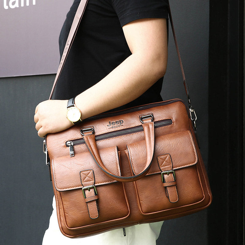 Vintage Briefcase for Men Laptop Computer Business Travel Messenger Bag