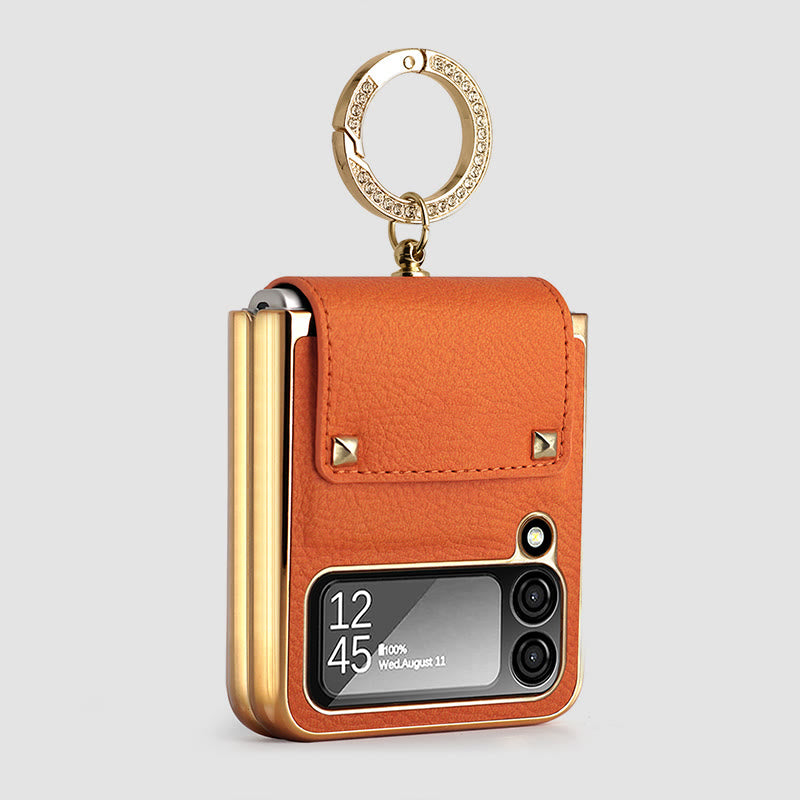Phone Case For Z Flip4 Business Style Folding Ring Case