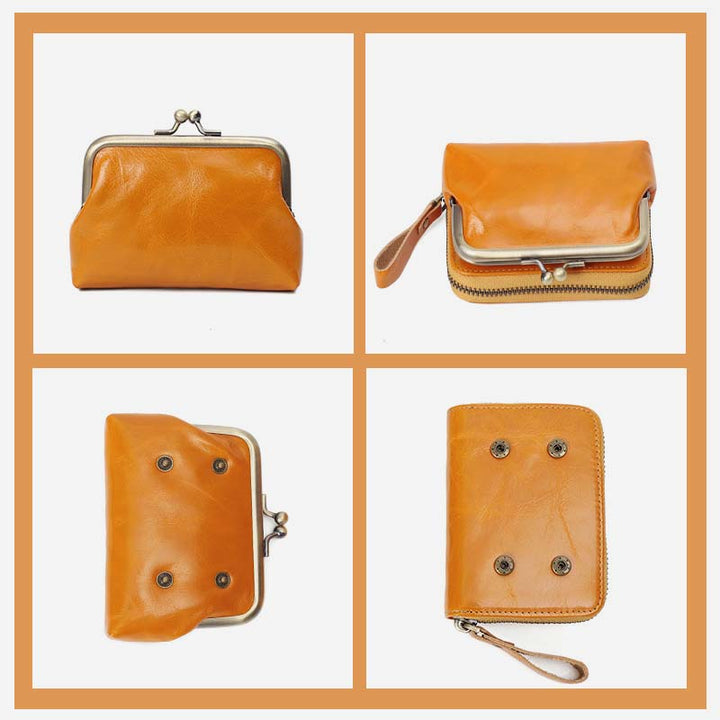 Retro Card Case Coin Purse Wallet Mini Handbag Zipper for Women - image 6