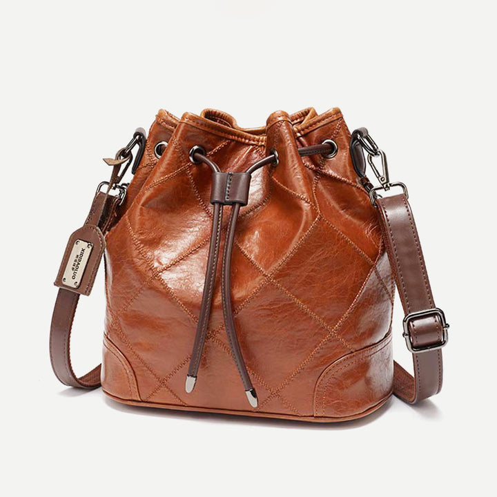 Womens Drawstring Bucket Hobo Handbag Crossbody Shoulder Bag with 2 Detachable Straps