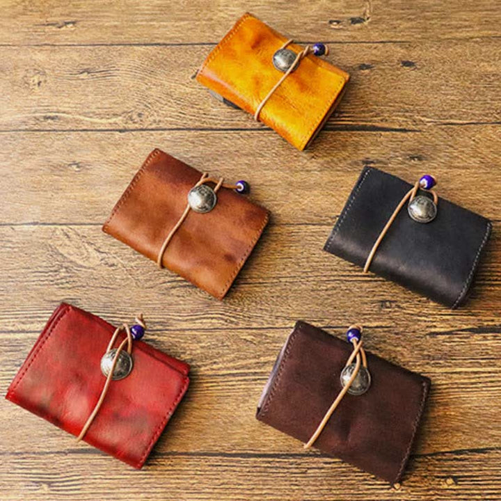 Retro Handmade Genuine Leather Card Holder Wallet for Men Women - image 8