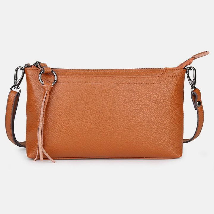 Genuine Leather Tassel Shoulder Crossbody Bag