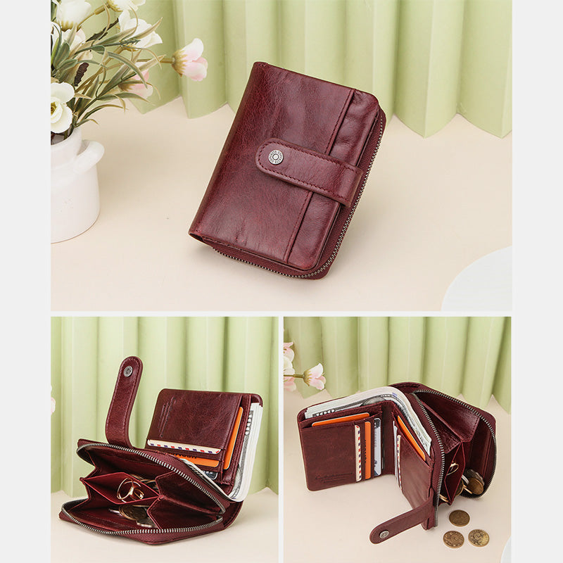 RFID Multifunctional Leather Vintage Wallet