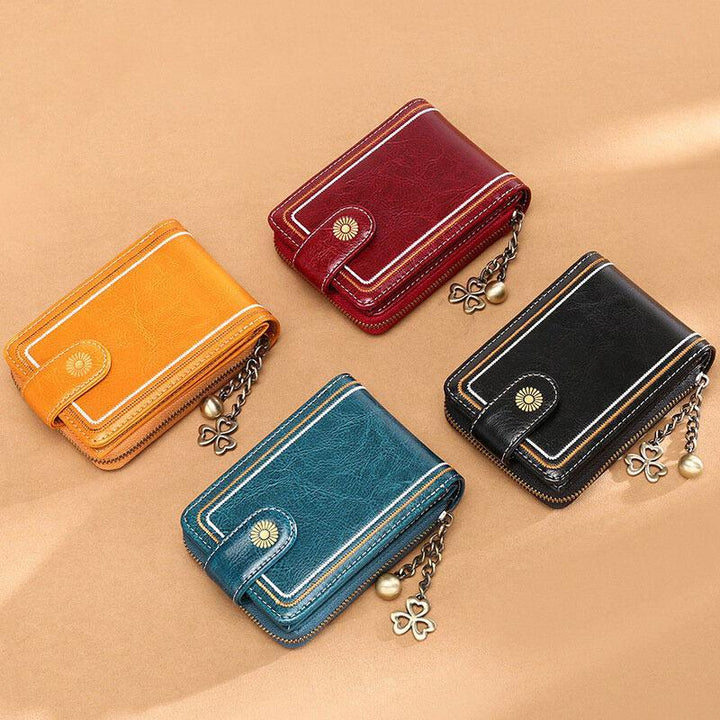 Genuine Leather RFID Multi-Slots Wallet Purse