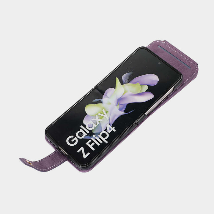 Phone Case For Samsung Z Flip 4 Card Zipper Protective Flip Cover