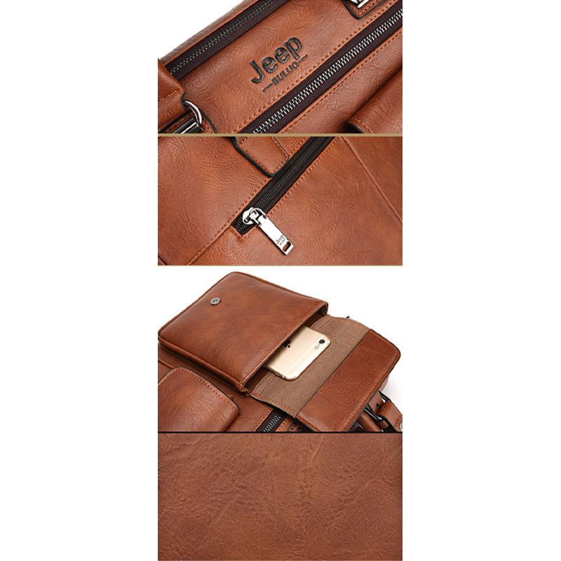 Vintage Briefcase for Men Laptop Computer Business Travel Messenger Bag