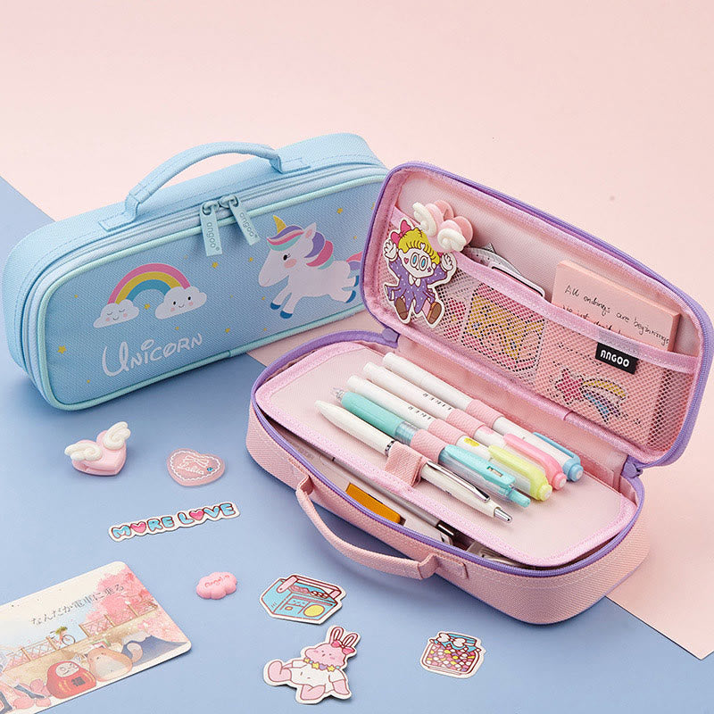 Cute Pencil Case For Kids Cartoon Style Roomy Case