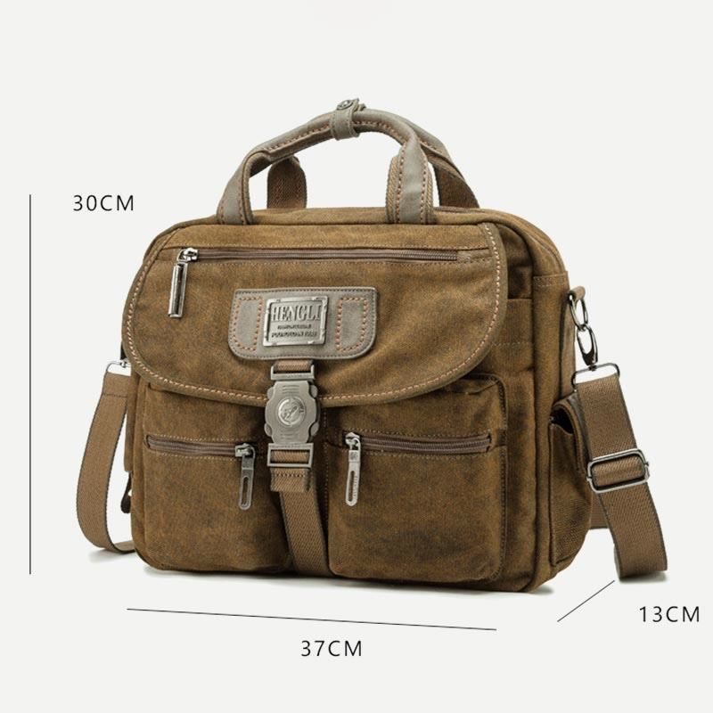 Messenger Bag For Men Vintage Canvas Large Capacity Briefcase