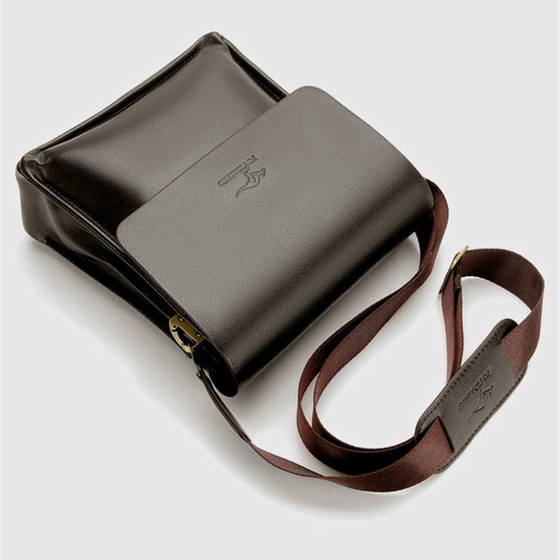 Men's Leather Crossbody Bag Messenger Bag Travel Work Business Satchel