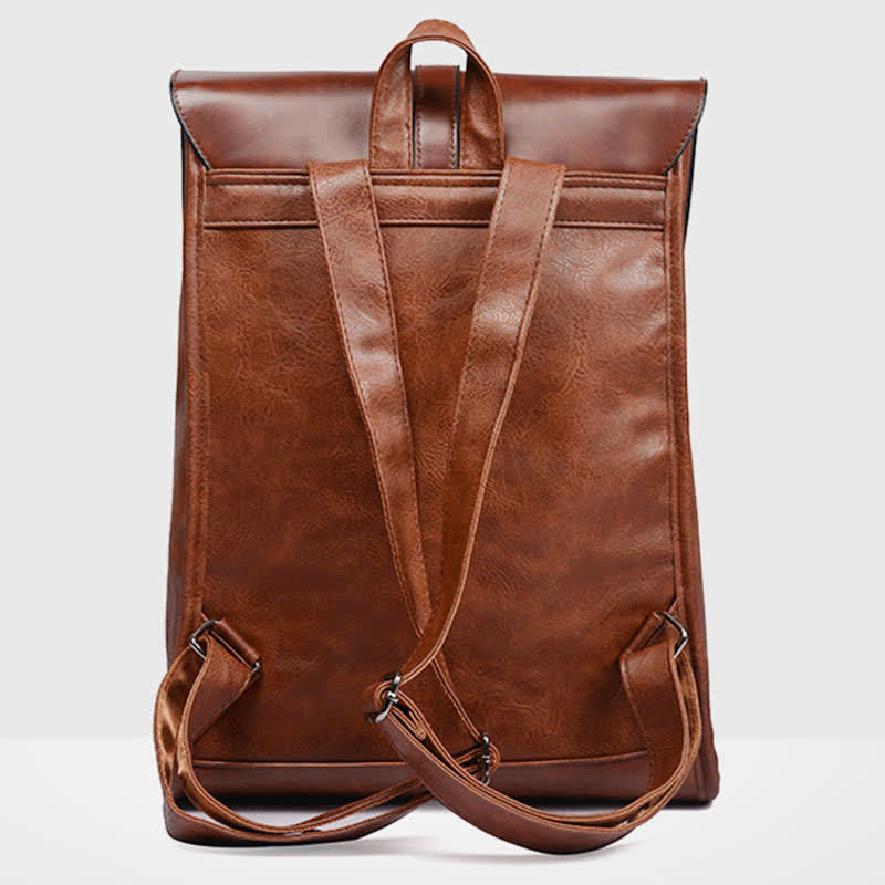 Mens Backpack Purse PU Leather Laptop Backpack Travel Business College Bookbag - image 9