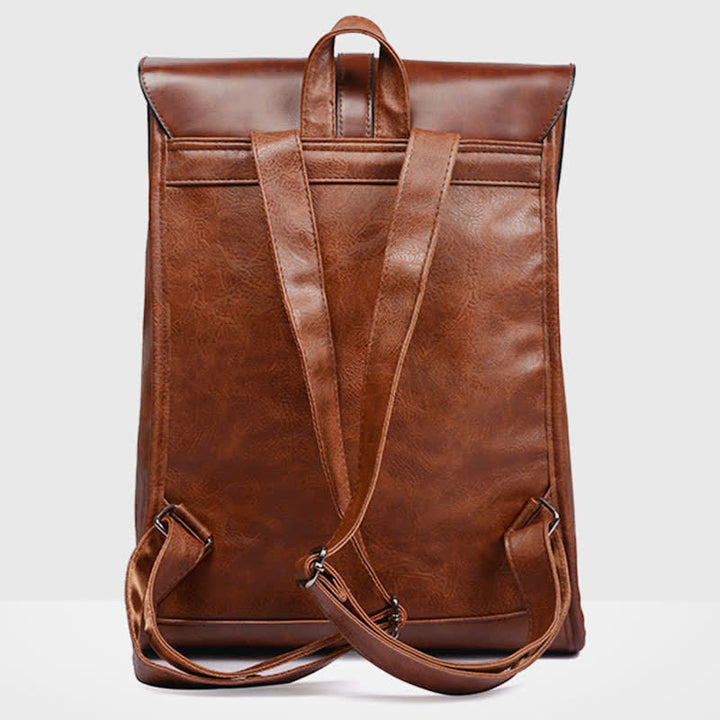 Mens Backpack Purse PU Leather Laptop Backpack Travel Business College Bookbag - image 9