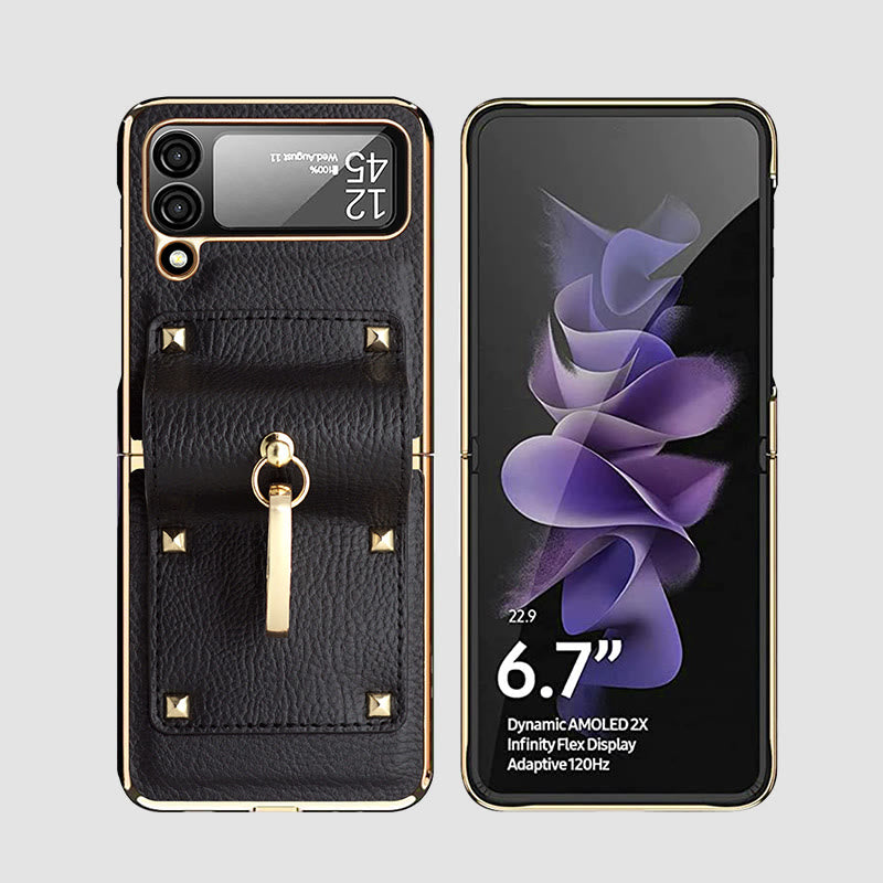 Phone Case For Z Flip4 Business Style Folding Ring Case