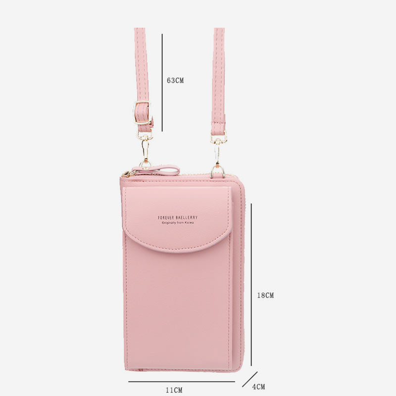 Large Capacity Elegant Long Crossbody Wallet With Phone Position