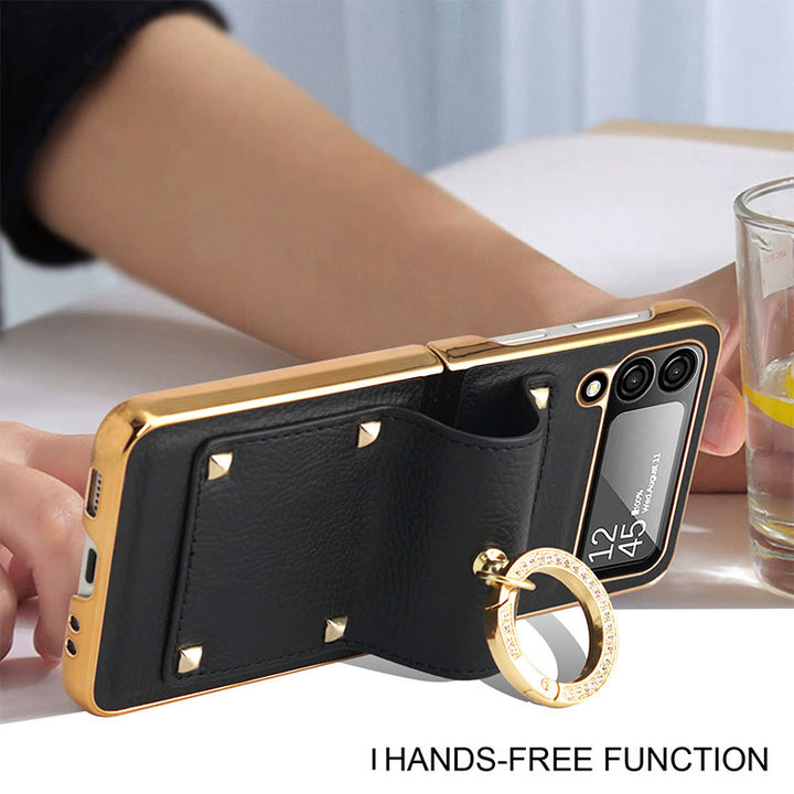Phone Case For Z Flip4 Business Style Folding Ring Case