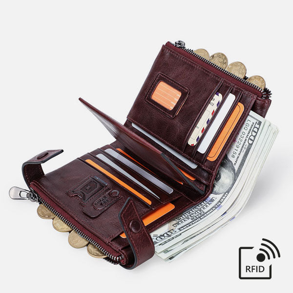RFID Anti-Theft Multifunctional Genuine Leather Wallet