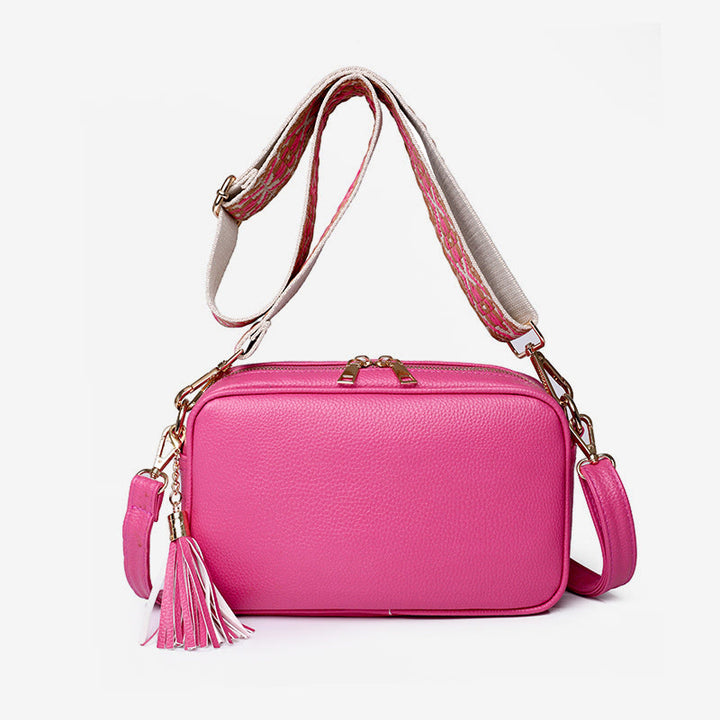 Crossbody Bag For Women Tassel Solid Color Casual Leather Bag