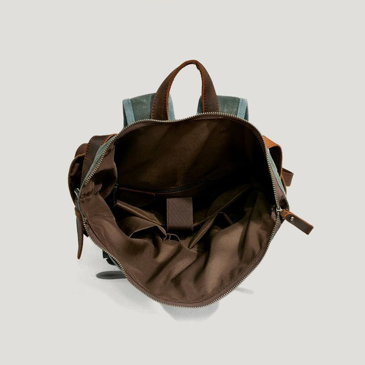 Retro Large Canvas Backpack Multi-Pocket Waterproof Travel Backpack Fit 15.6'' Laptop