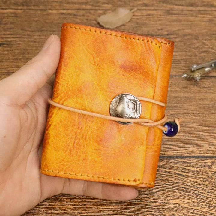 Retro Handmade Genuine Leather Card Holder Wallet for Men Women - image 16