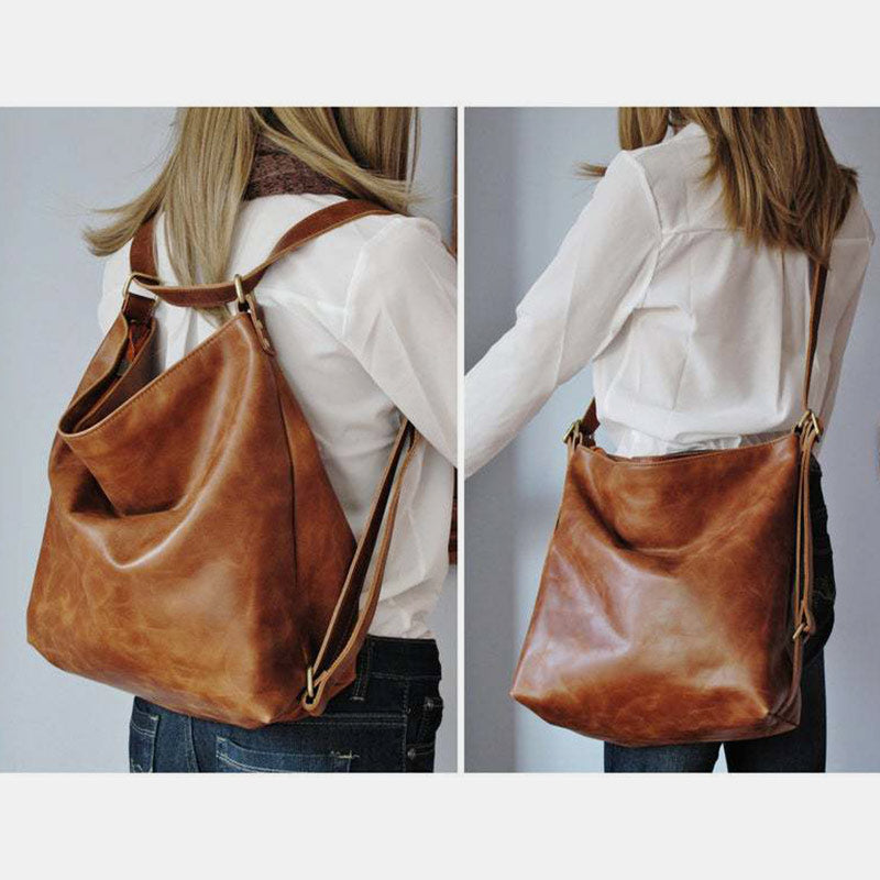 2 Way-Use Large Capacity Vintage Backpack Crossbody Bag