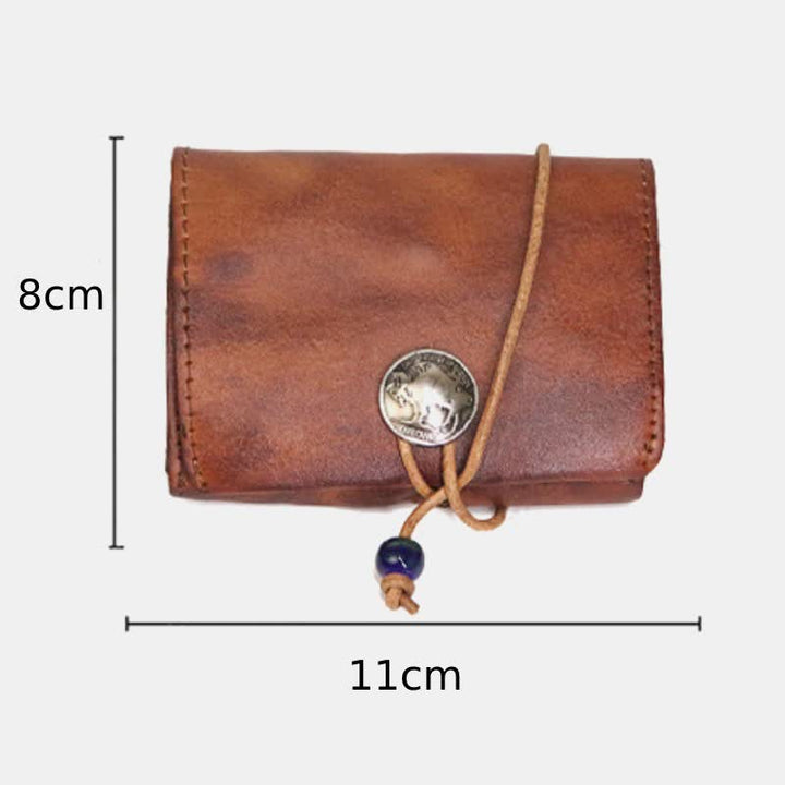 Retro Handmade Genuine Leather Card Holder Wallet for Men Women - image 15