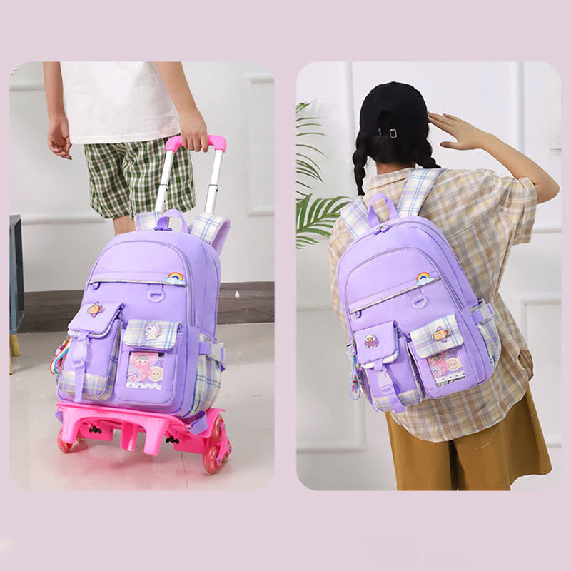 School Backpack For Kids Cute Pattern Rolling School Bag - image 10