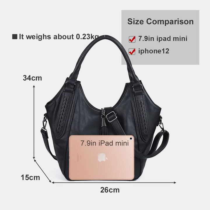 Hobo Bag for Women Tassel Ladies Handbags Leather Crossbody Shoulder Purse
