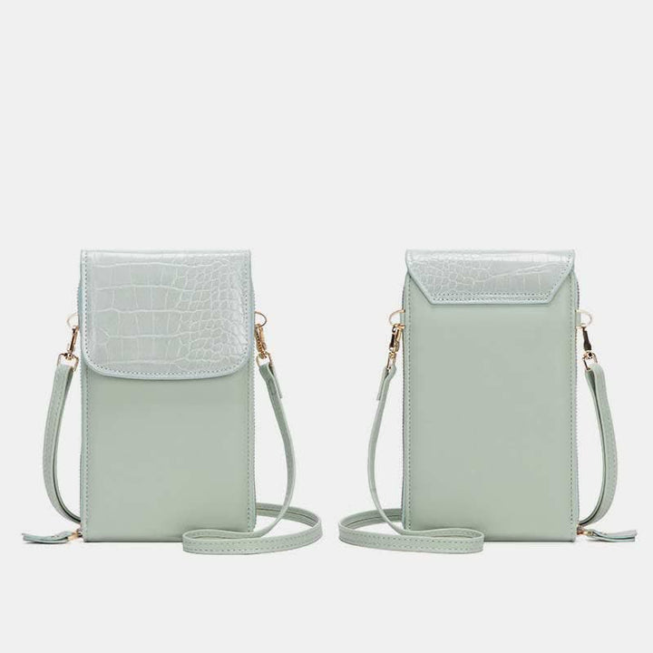 Womens Slim Lightweight Leather Crossbody Phone Bag Credit Card Holder