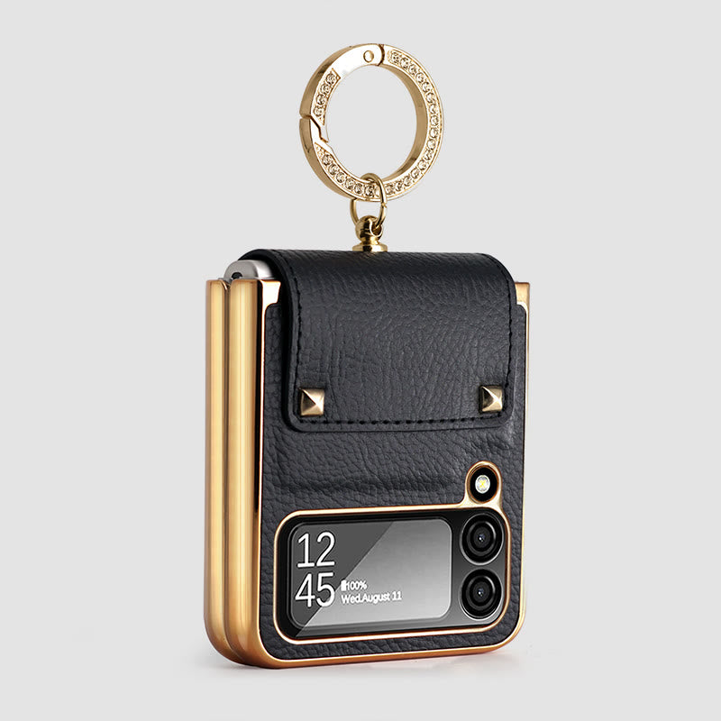 Phone Case For Z Flip4 Business Style Folding Ring Case
