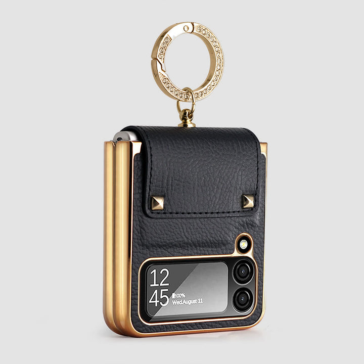 Phone Case For Z Flip4 Business Style Folding Ring Case