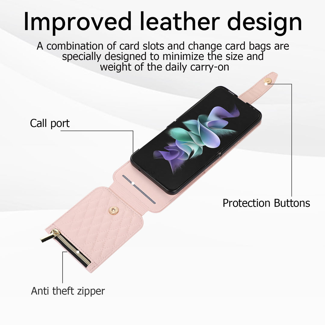 Phone Case For Daily  Z Flip5 Folded Quilted Pattern Case