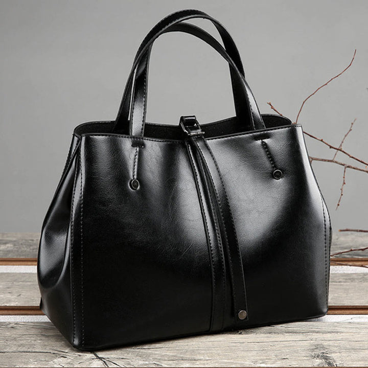 Minimalist Tote Pure Color Leather Crossbody Handbag For Women - image 7