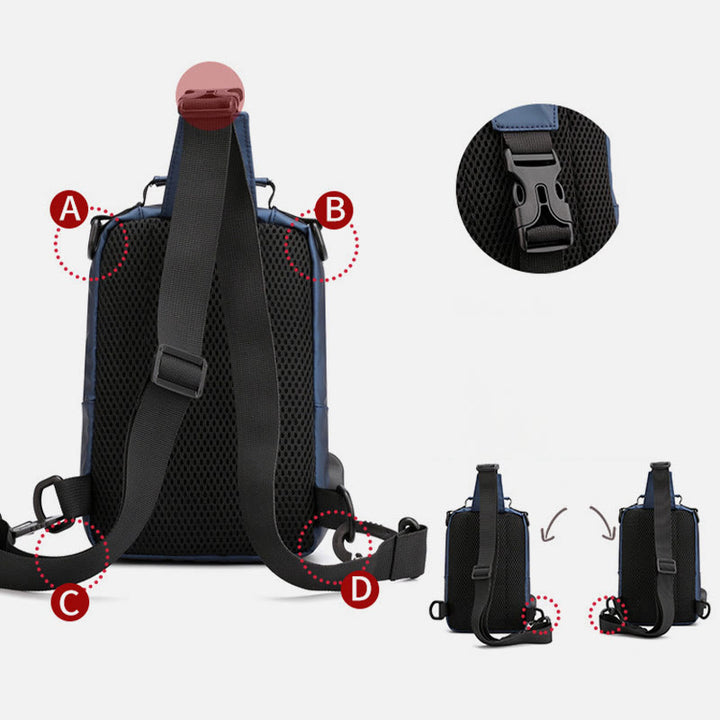 Practical Crossbody Sling Bag For Men Waterproof Travel Satchel Purse