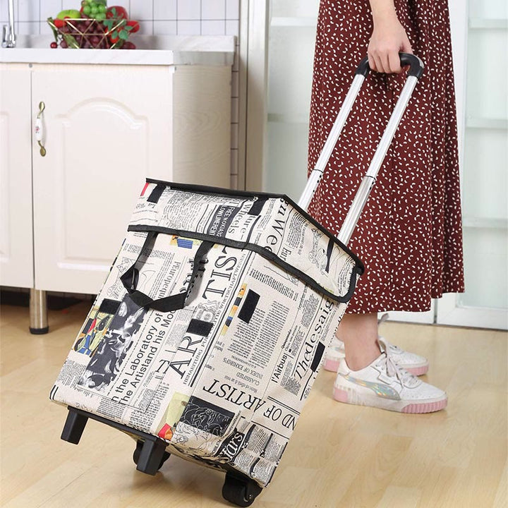 Foldable Shopping Cart For Short Travel Portable Pull Rod Bag