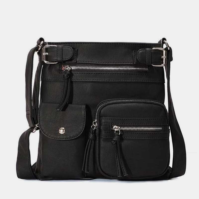 Large-Capacity Waterproof Crossbody Bag - Black - image 17