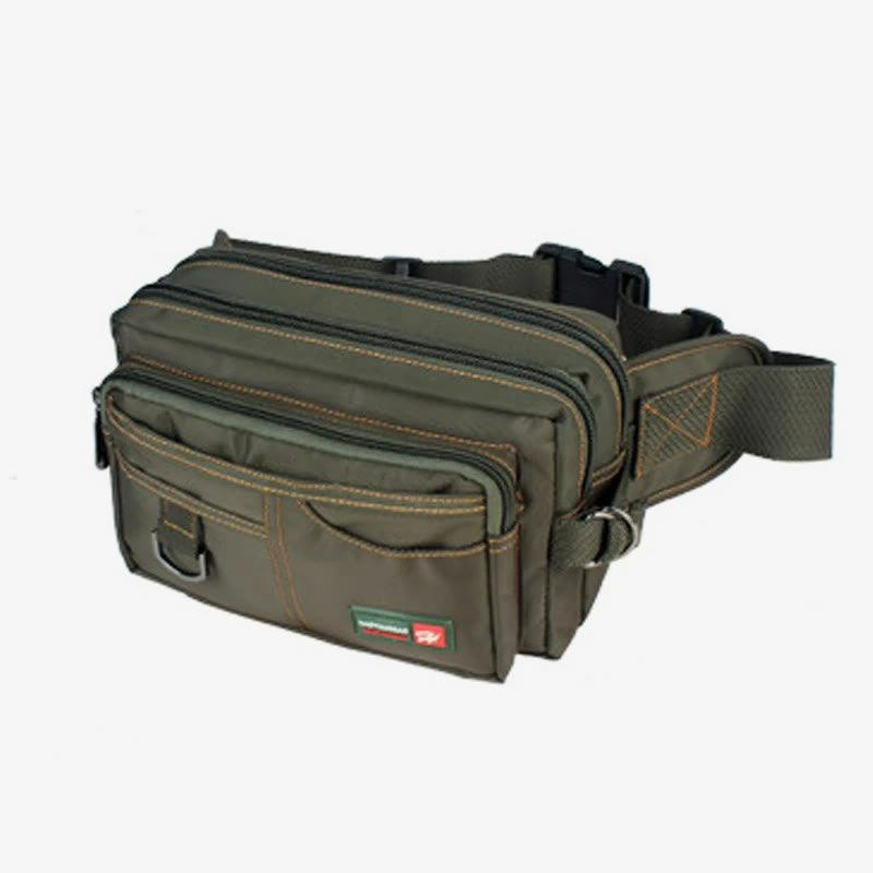 Mens Waterproof Waist Pack Outdoor Multifunctional Large Canvas Bag