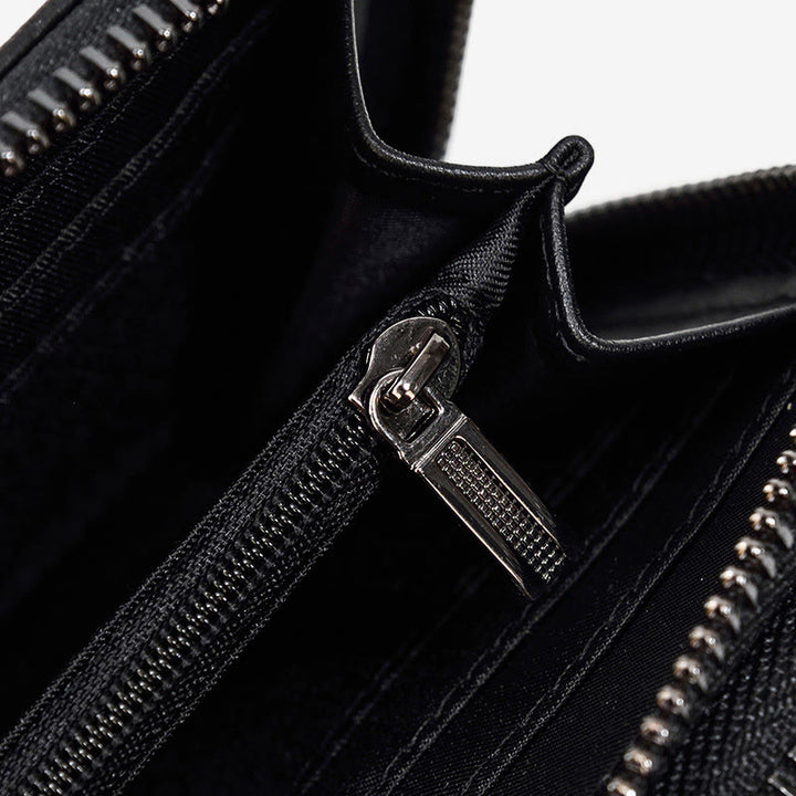 Long Wallet For Men Genuine Leather Retro Casual Clutch