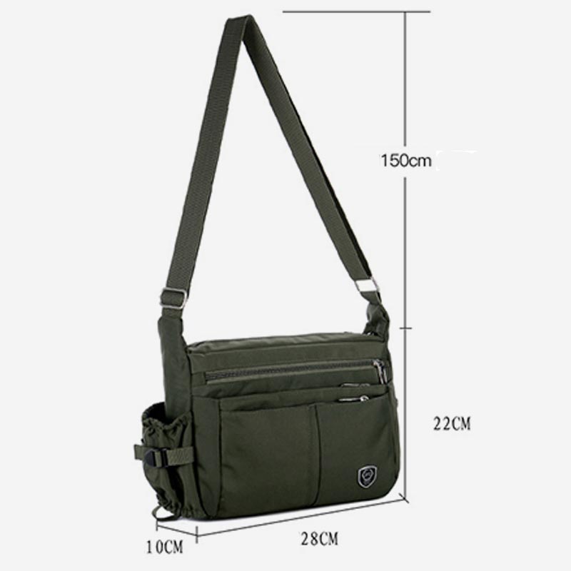 Lightweight Multi-Pocket Nylon Crossbody Bag Men's Casual Messenger Bag