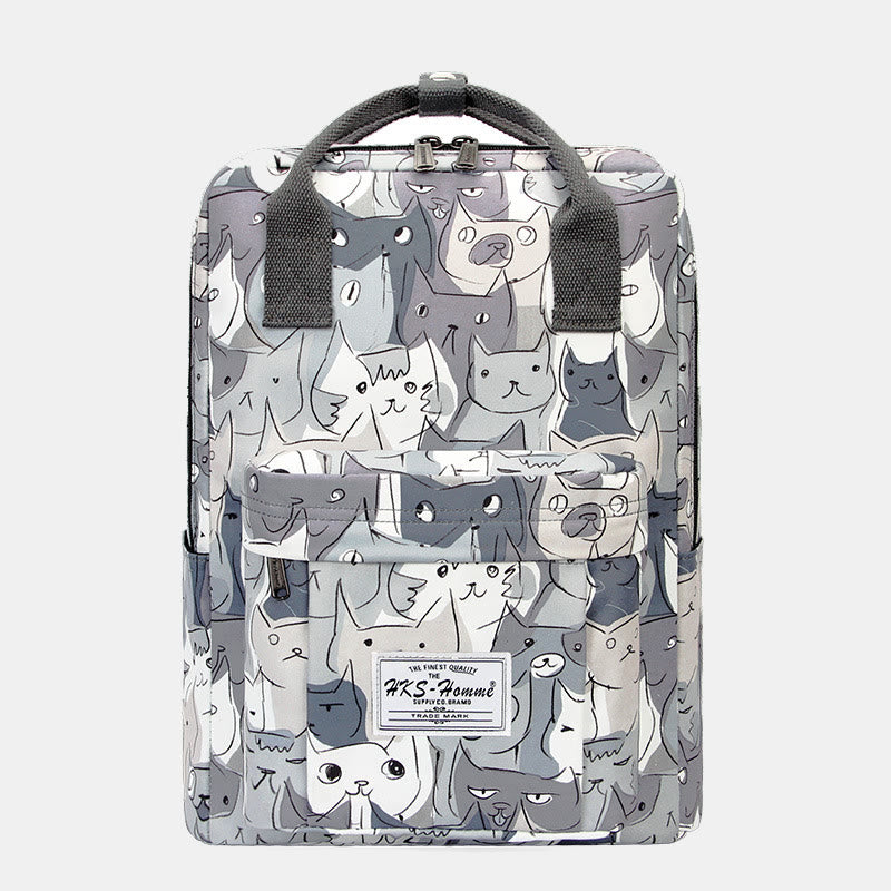 Multicolor Printed Laptop Backpack15.6 Inch College School Bookbag Travel Daypack