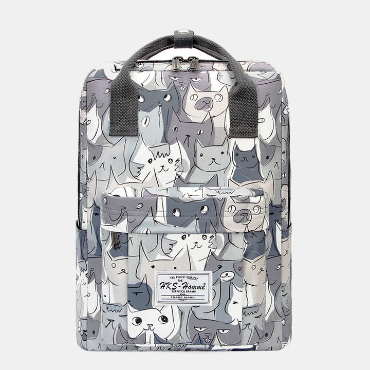 Multicolor Printed Laptop Backpack15.6 Inch College School Bookbag Travel Daypack