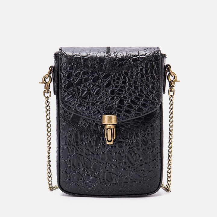 Small Chain Bag For Women Mix Color Leather Crossbody Phone Bag