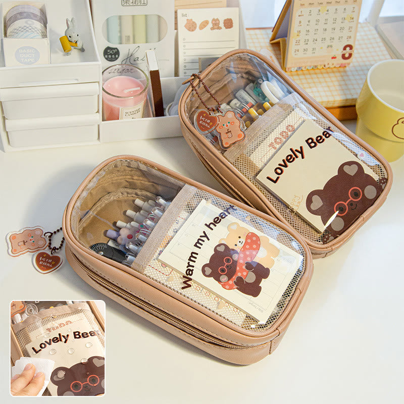 Pencil Case For Students Simple Transparent Vertical Style Pencail Bag