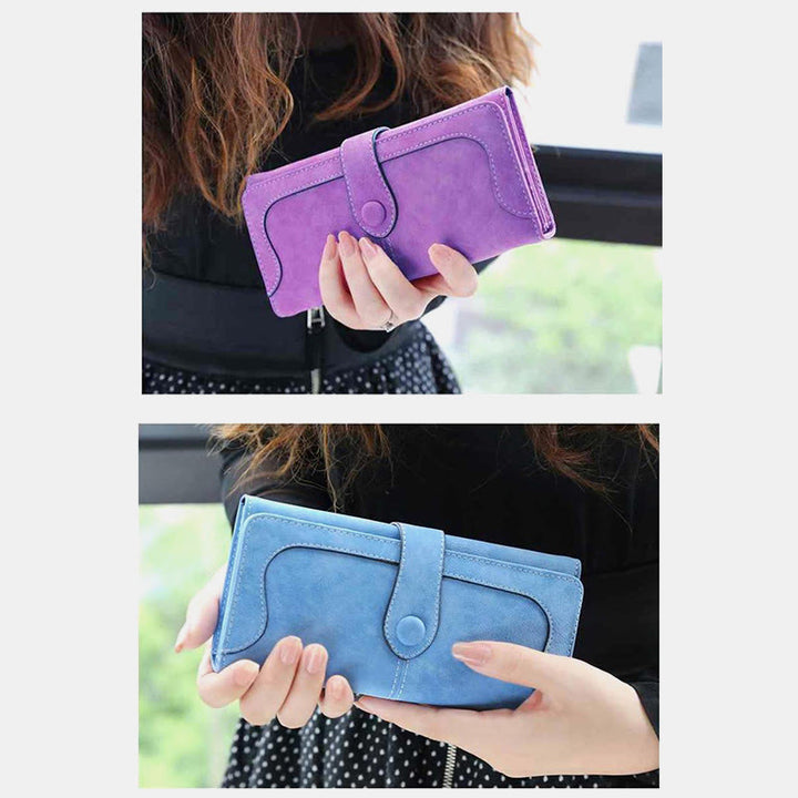 Long Wallet For Women Solid Color Multiple Slot Daily Purse - image 5