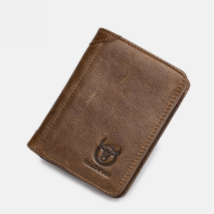 RFID Large Capacity Genuine Leather Bifold Wallet