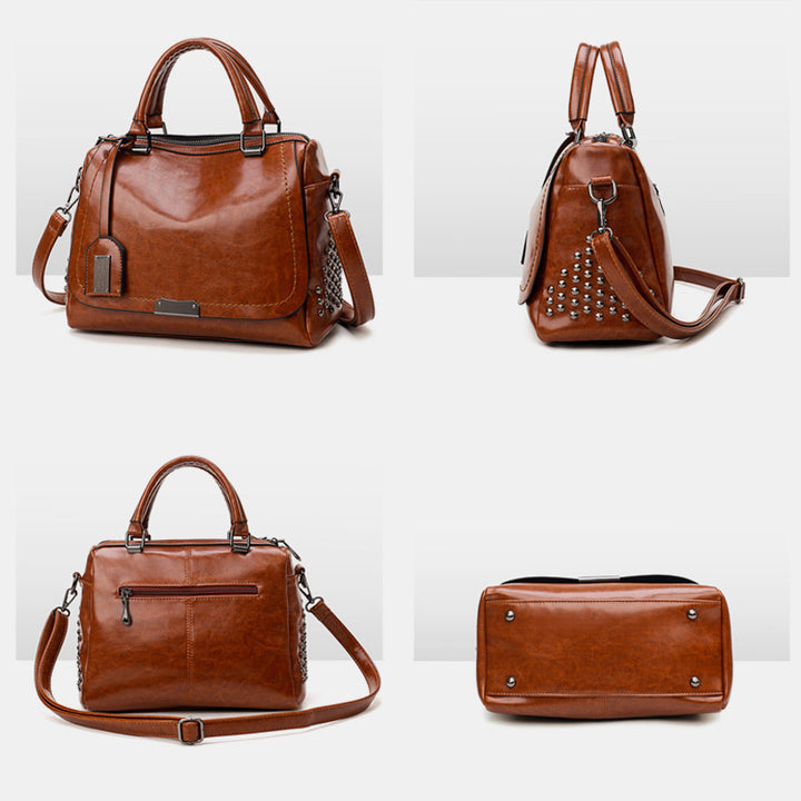 Multifunctional Large Capacity Vintage Rivet Tote Bag