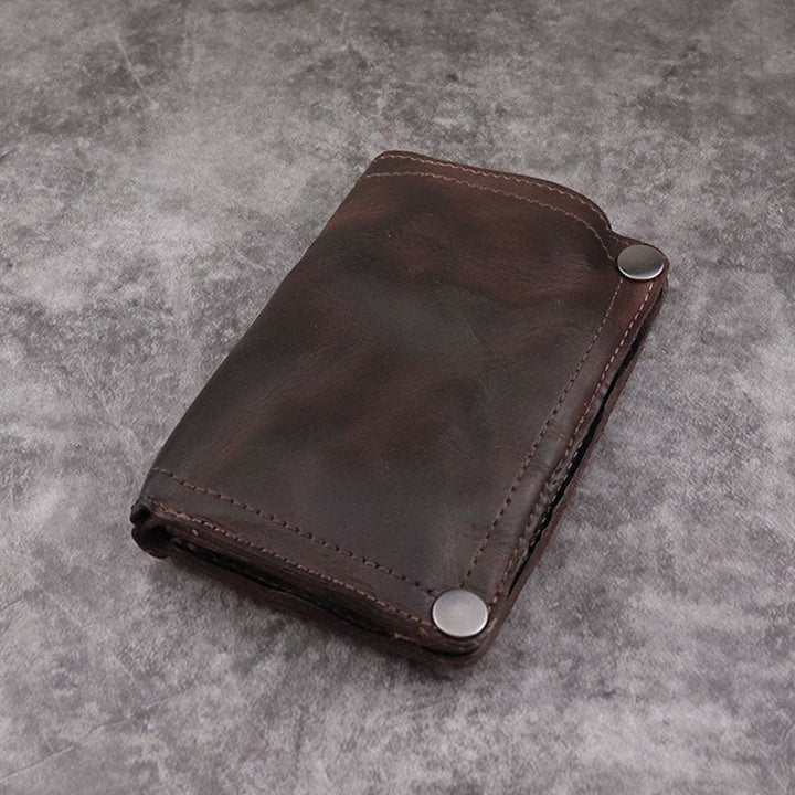 Retro Vertical Multi-slot Handmade Wallet Card Case - SaddleBrown - image 16