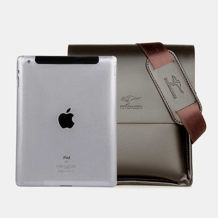 Men's Leather Crossbody Bag Messenger Bag Travel Work Business Satchel