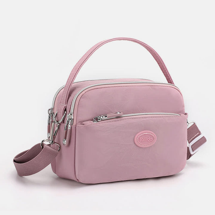 Crossbody Bag for Women Triple Zip Shoulder Bag Casual Nylon Purse