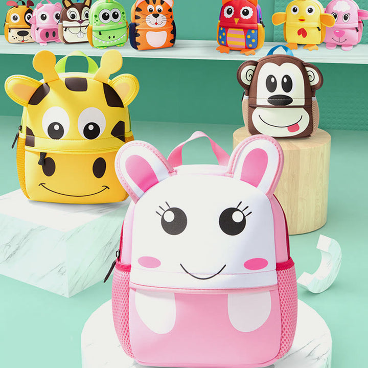Backpack For Kids Cute Cartoon Animal Pattern Nylon Schoolbag