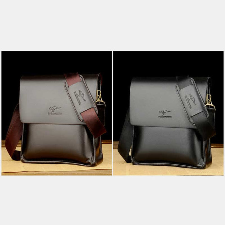 Men's Leather Crossbody Bag Messenger Bag Travel Work Business Satchel