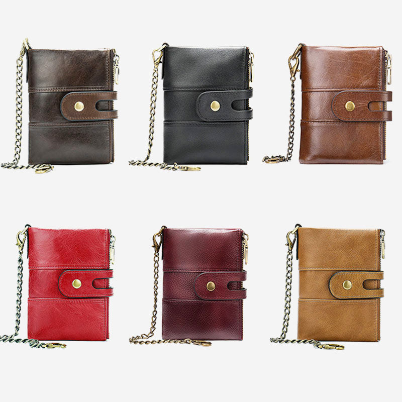 RFID Blocking Genuine Leather Wallet Card Holder